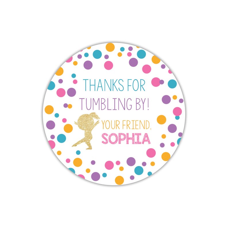 Gymnastics Thank You Tags Gymnastics Birthday Party Tags Etsy