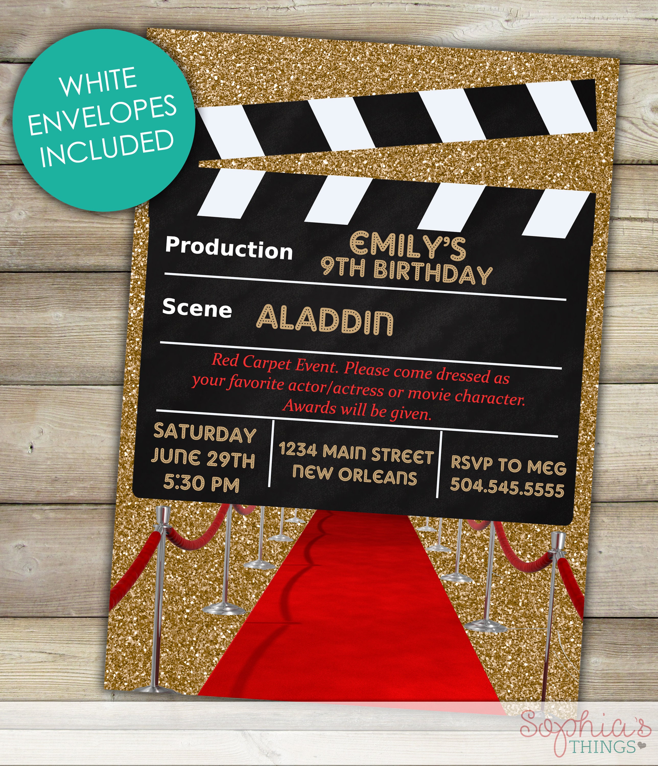 Movie Party Invitation Hollywood Movie Birthday Party Etsy Canada