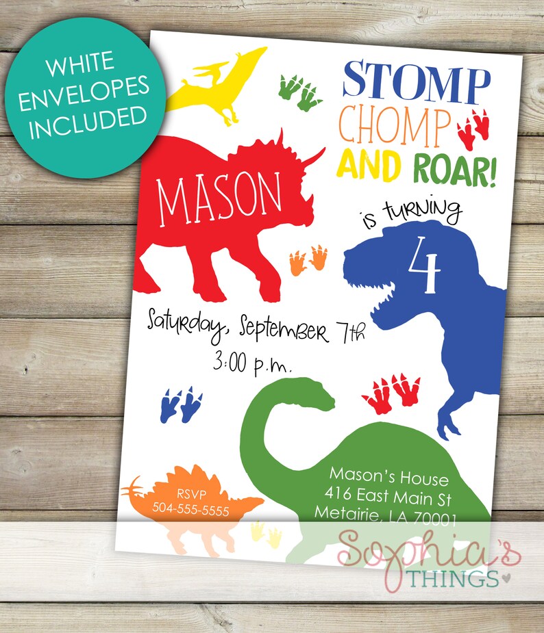 Boy Dino Birthday Party Dinosaur Invitation Dinosaur Birthday Invitation Dinosaur Birthday Dinosaur Party Boy Dinosaur T-Rex