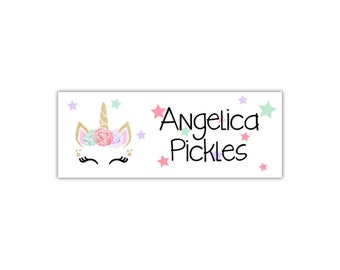 Unicorn School Supply Labels: Personalized Waterproof Name Stickers