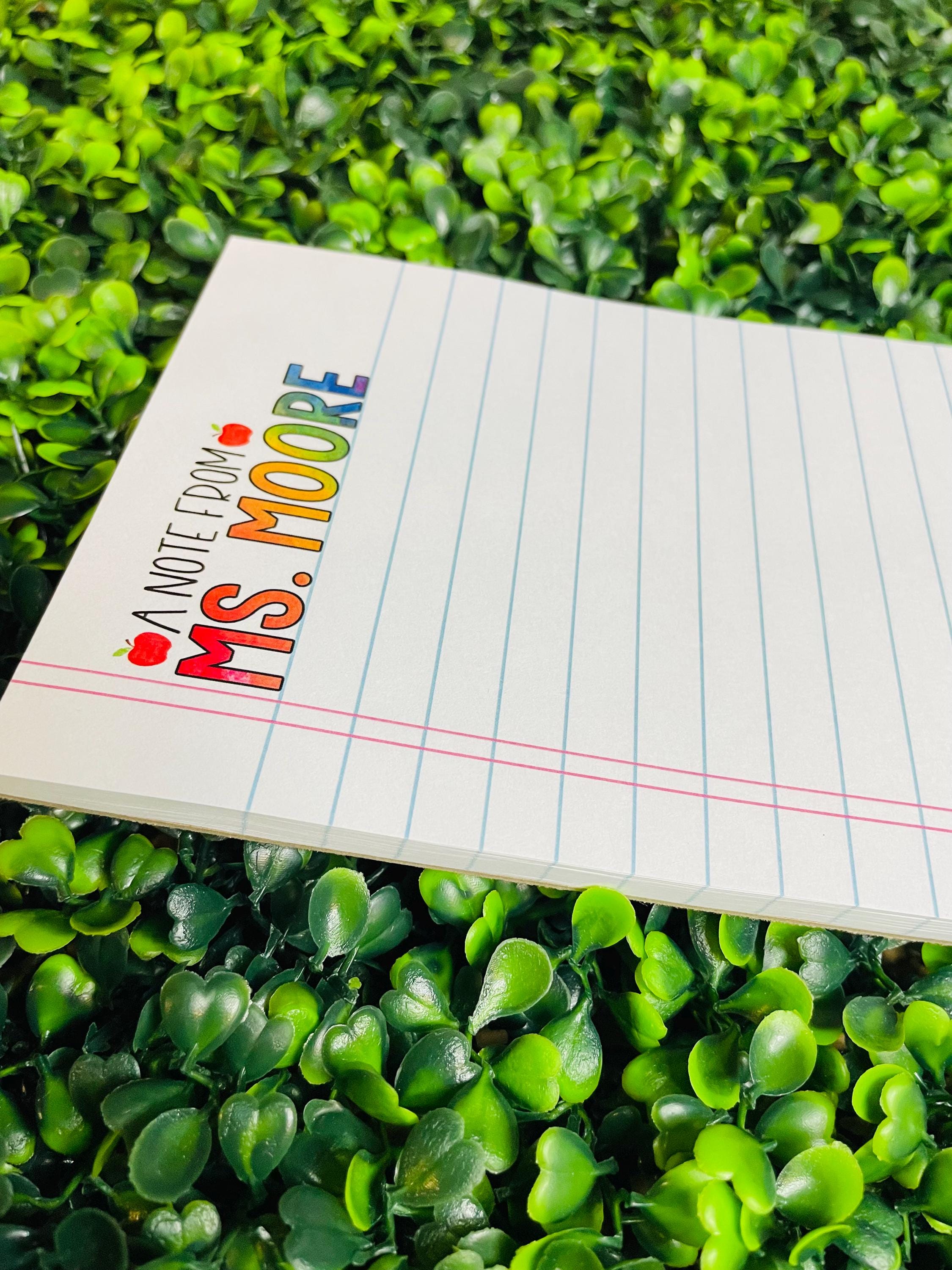 Personalized Teacher Notepad, Custom Teacher Writing Pad, Teacher Appreciation Gift, Gift For Teacher, Back To School End of Year Stationery