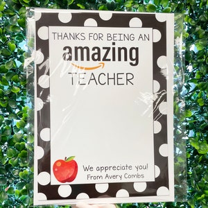 PRINTED Amazon Gift Card Holder, Thanks For Being So Amazing, Teacher Appreciation Gift Card Holder, Teacher Thank You Gift, Teacher Gift image 2