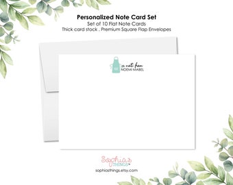 Personalized Kitchen Note Cards, Apron Baking Note Card Set, Baker Gift, Baking, Cook Chef Stationery, Gift for Mom, Sister, Birthday