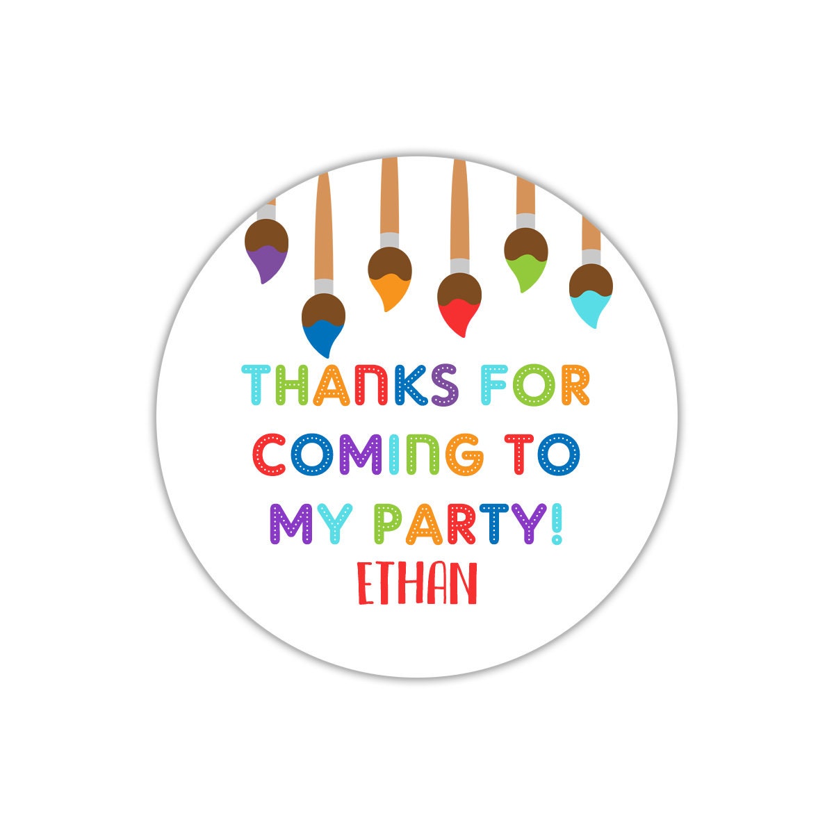 Editable Art Party Favor Tags Painting Party Thank You Tag Sticker Art -  Design My Party Studio