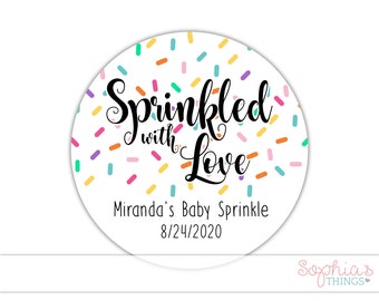 Sprinkled with Love Tags, Donut Baby Sprinkle Thank You Tag, Donut Party Party Favor, Teacher Appreciation, Baby Shower, Gender Reveal, MULT