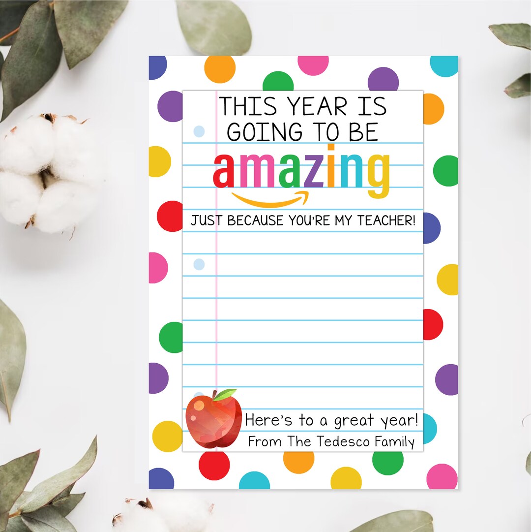 PRINTED Amazon Back to School Gift Card Holder School Supply Etsy