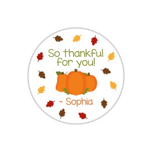 Happy Thanksgiving Stickers, Thanksgiving Favor Labels, Fall Thank You Stickers, Thanksgiving Treat Bag Labels, So Thankful For You Stickers