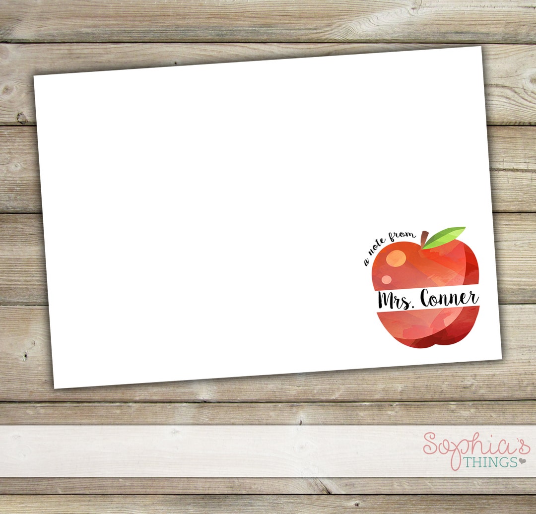 Teacher Personalized Stationery Teacher Note Card Set Etsy