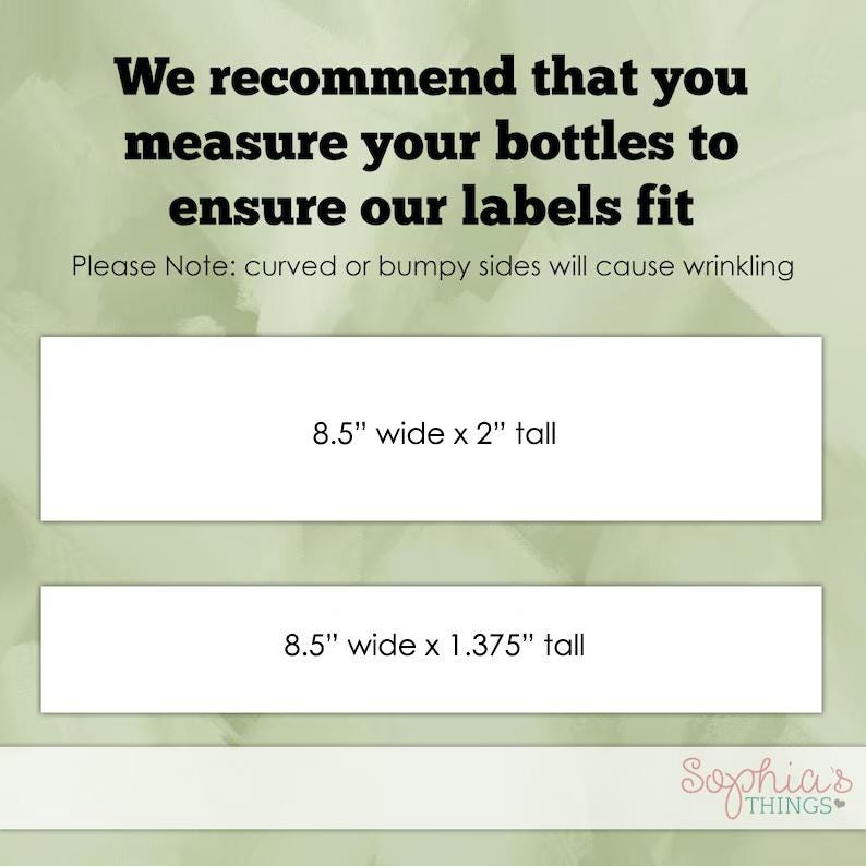 Measuremnts Labels Personalized Wedding Water Bottle Labels: Eucalyptus Greenery Design - Etsy