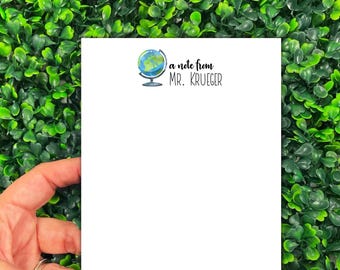 Social Studies Teacher Notepad: Personalized Geography & History Gift