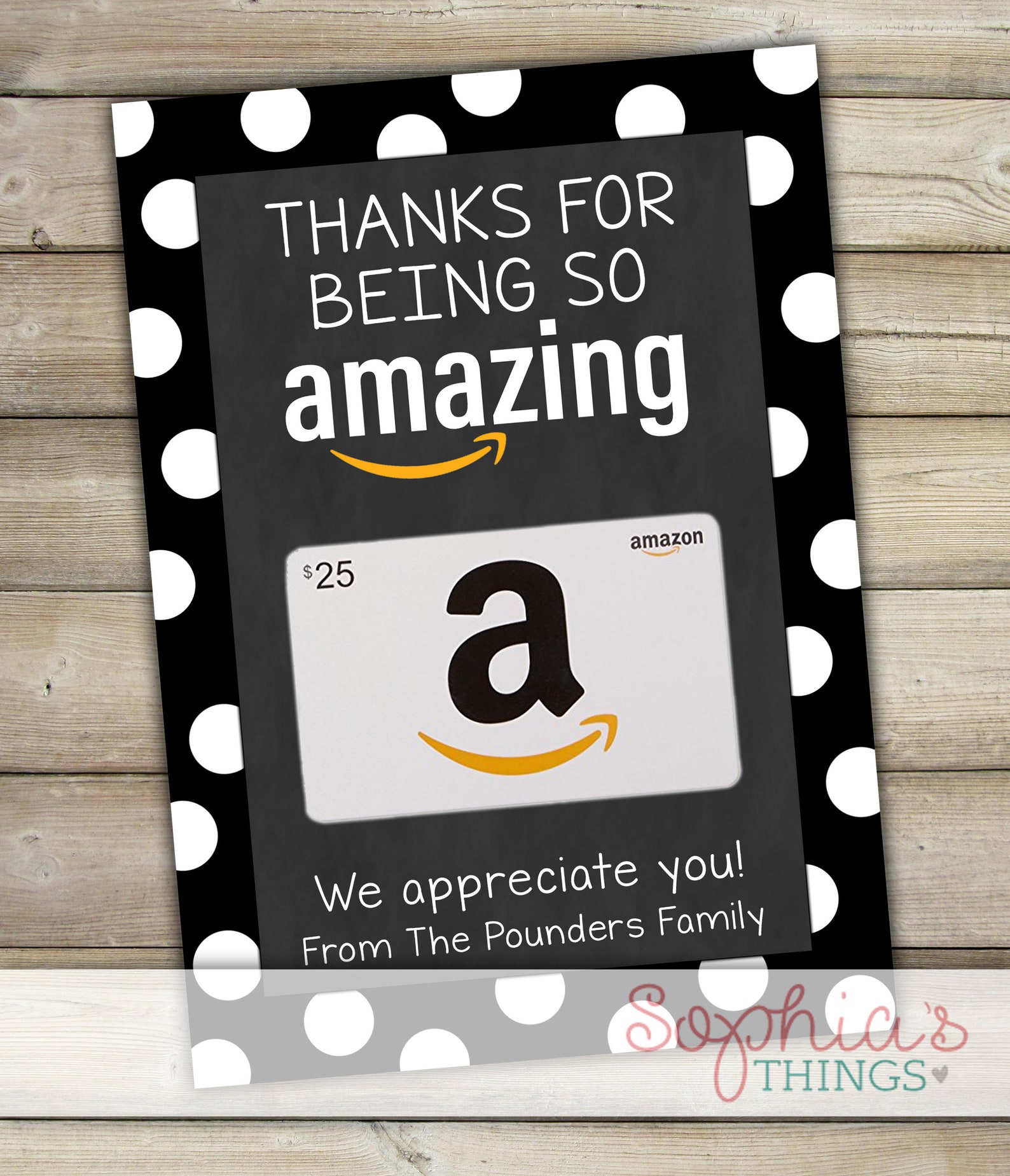 Amazon Gift Card Holder Thanks For Being So Amazing Etsy