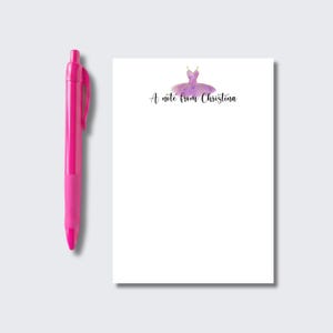Personalized Dancer Notepad: Dance Recital Gift, Dance School Stationery