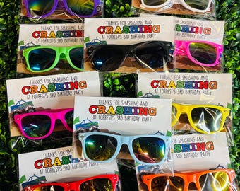 Personalized Monster Truck Birthday Sunglasses: Personalized Kids Party Favors - Sold Individually