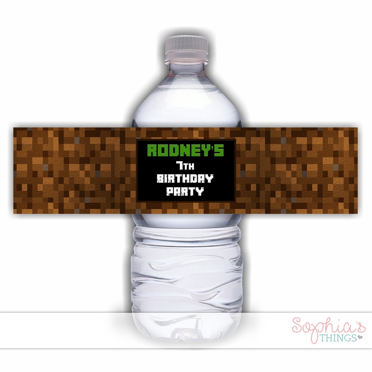 24PCS Water Bottle Labels for Minecraft Party
