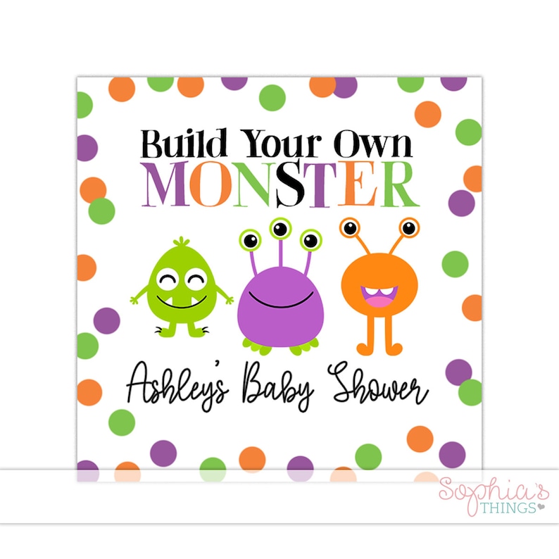 Halloween Monster Kits, Build Your Own Monster Kit, Halloween Treat Bags, Classroom Treat Bags, Halloween Kids Party Favors, SOLD IN SETS Name's Baby Shower