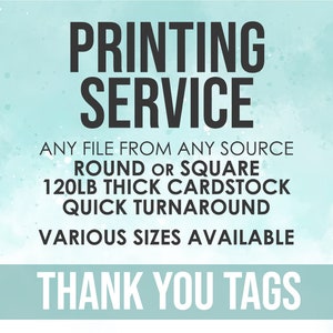Printing Service: Thank You Tags, 110lb Card Stock