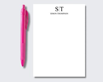 Personalized Monogram Notepad – Custom Initial Stationery, Office Desk Notepad, Elegant Writing Pad, Professional Gift