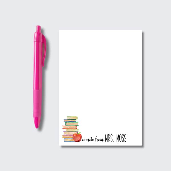 Personalized Teacher Notepad: Custom Stationery Gift