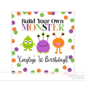 Halloween Monster Kits, Build Your Own Monster Kit, Halloween Treat Bags, Classroom Treat Bags, Halloween Kids Party Favors, SOLD IN SETS Name's Age Birthday!
