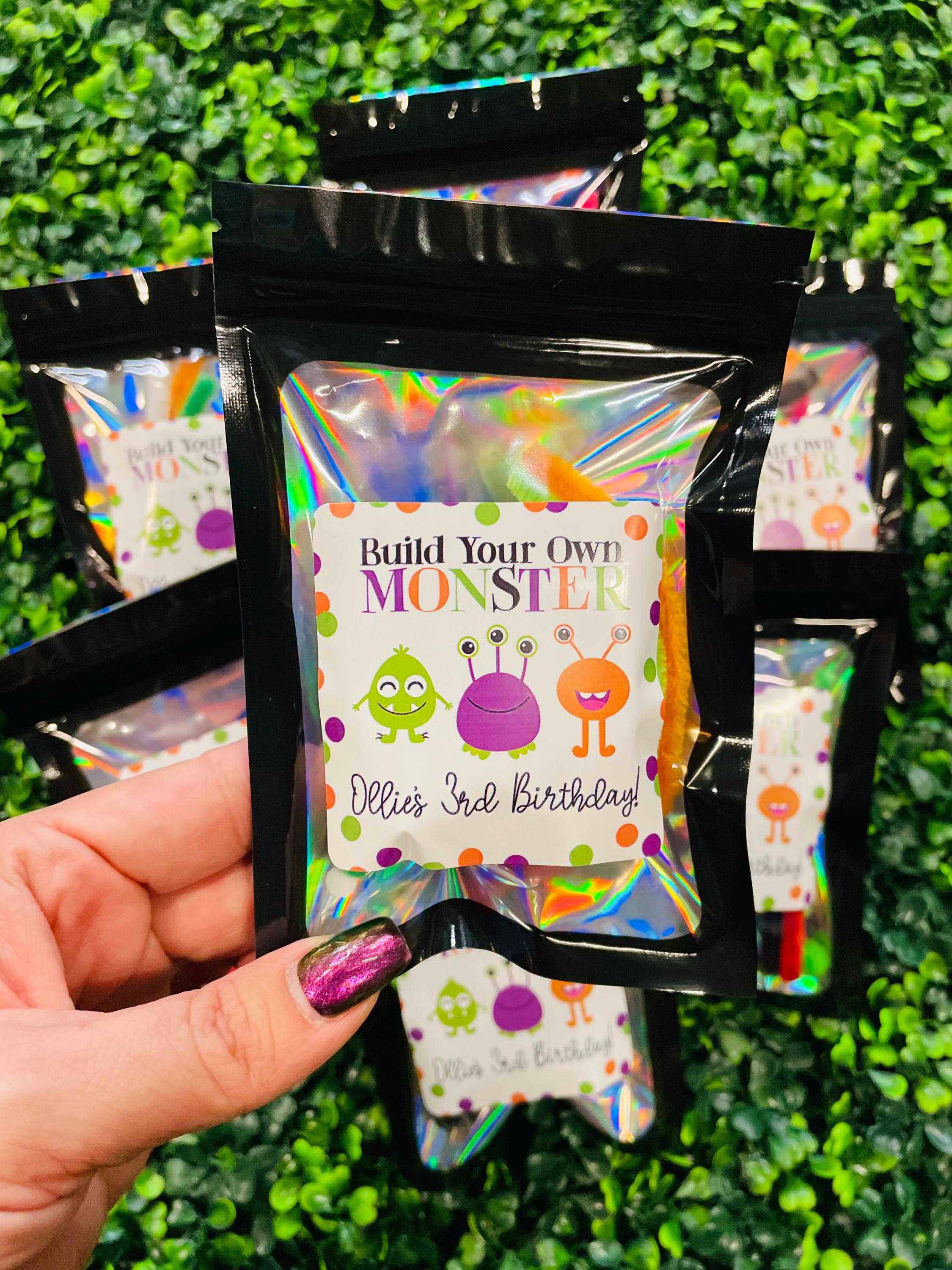 Halloween Build-Your-Own Monster Kit: Party Favor Treat Bags