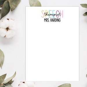 Personalized Speech Therapist Notepad: Teacher Appreciation Gift afbeelding 3