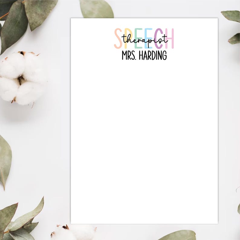 Personalized Speech Therapist Notepad: Teacher Appreciation Gift afbeelding 3