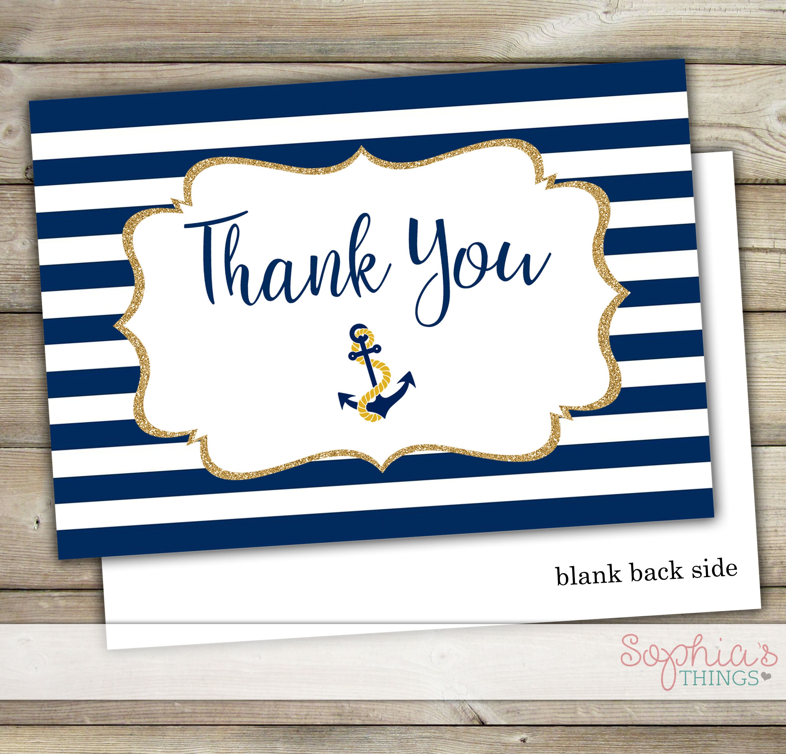 Ahoy It's A Boy Baby Shower Thank You Cards Nautical Baby - Etsy