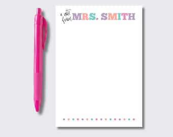 Personalized Teacher Notepad: Custom Stationery Gift