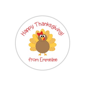 Happy Thanksgiving Tags, Appreciation Gift, Thanksgiving Favor Tags, Thanksgiving Treat Bag Tags, Girly Turkey Tags, Thanksgiving Treat Tags