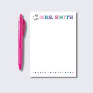Personalized Notepad – Custom Name Stationery, Teacher Appreciation Gift