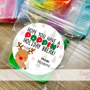 Christmas Pop Its, Holiday Student Gift, Party Gift From Teacher, Classroom Favors, Teacher Student Gift, Party Favor Gift, Fidget, Reindeer