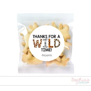 Wild Time Animal Print Birthday Party Favor Stickers