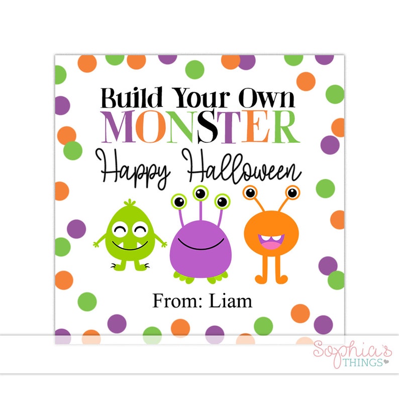 Halloween Monster Kits, Build Your Own Monster Kit, Halloween Treat Bags, Classroom Treat Bags, Halloween Kids Party Favors, SOLD IN SETS Happy Halloween
