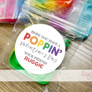 Valentine's Day Pop Its, Individually Packaged Pop It Valentines, Personalized Class Valentines, Valentine's Day Pop-its, Pop It Keychain