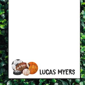 Personalized Sports Notepad, Custom Notepad For Kids, Writing Pad, Coach Appreciation Gift, Dad Gift, Gift For Student, Son Stationery Gift