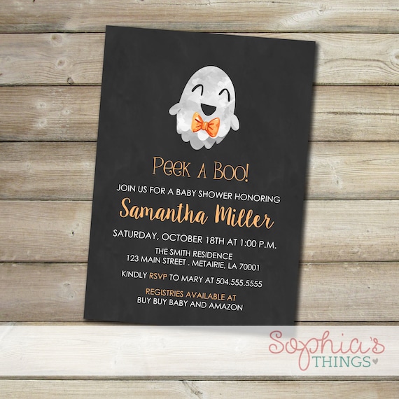 Halloween Baby Shower Invitation Peek A Boo Baby Shower Etsy