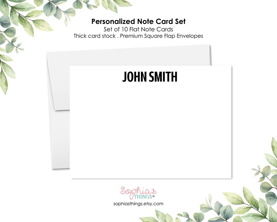 Personalized Men's Note Card Set: Modern Stationery Gift - Etsy