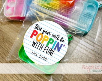 Back To School Student Gift, First Day of School Gift From Teacher, Pop It Classroom Favors, Teacher Student Gift, Open House Gift, D3