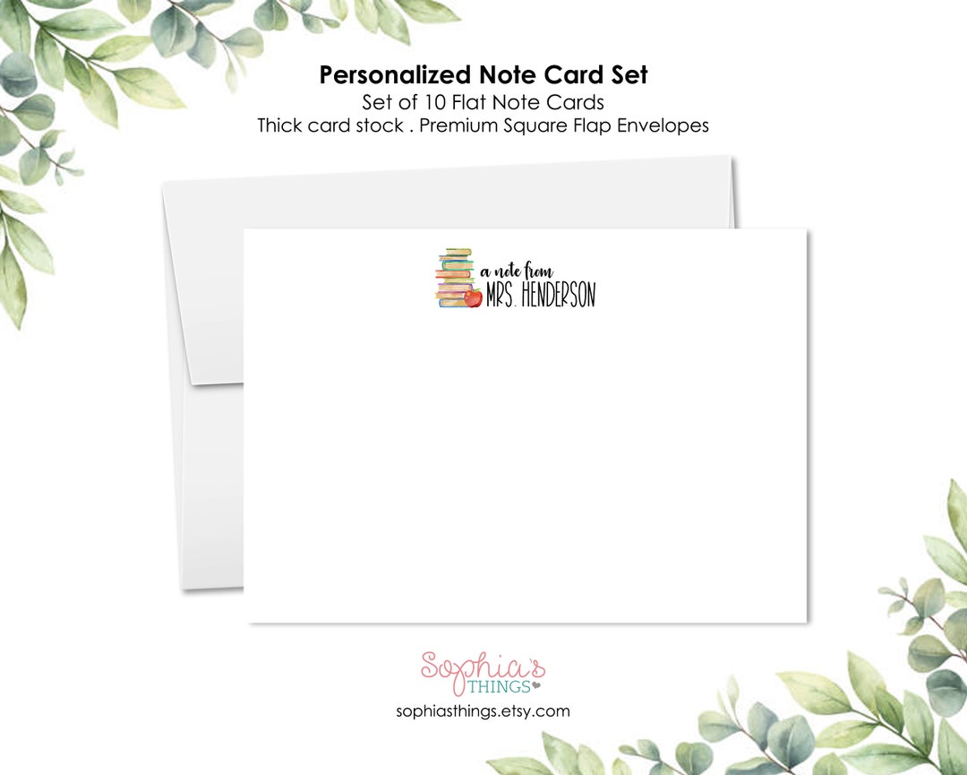 Personalized Teacher Note Card Set: Teacher Appreciation Gift - Etsy