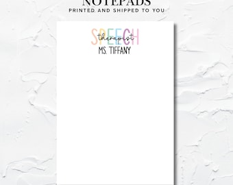 Personalized Speech Therapist Notepad: Teacher Appreciation Gift
