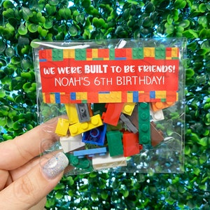 We Were Built To Be Friends Birthday Party Favor, Building Block Party Kit, Party Favor Gift, Class Gift, School, Teacher, Non Candy Gift