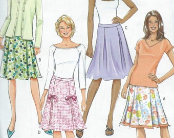 UNCUT Misses' Skirt Sewing Pattern Butterick 4519 Size 16-18-20-22 Pleated, Easy, Beginner, Bell, Midi, Classic Skirt, Bow Skirt