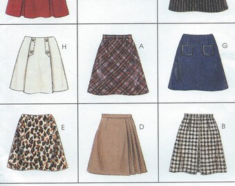 UNCUT Misses' Skirt Sewing Pattern McCall's 7777 Size 8-10-12 Pencil, Bell, Midi, Classic Skirt, Pleated