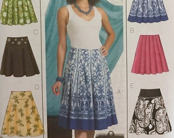 UNCUT Misses' Skirt Sewing Pattern Butterick 4686 Size 6-8-10-12-14-16-18-20 Pleated, Easy, Beginner, Bell, Midi, Classic Skirt