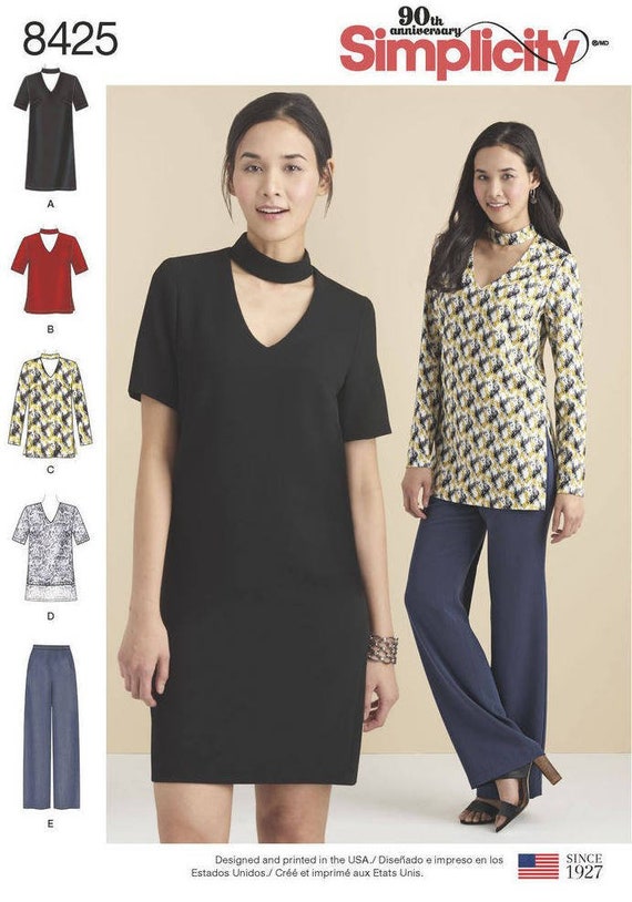 Simplicity Pattern 1592 Ms EZ Pants Dress or Tunic /& Jacket or Vest