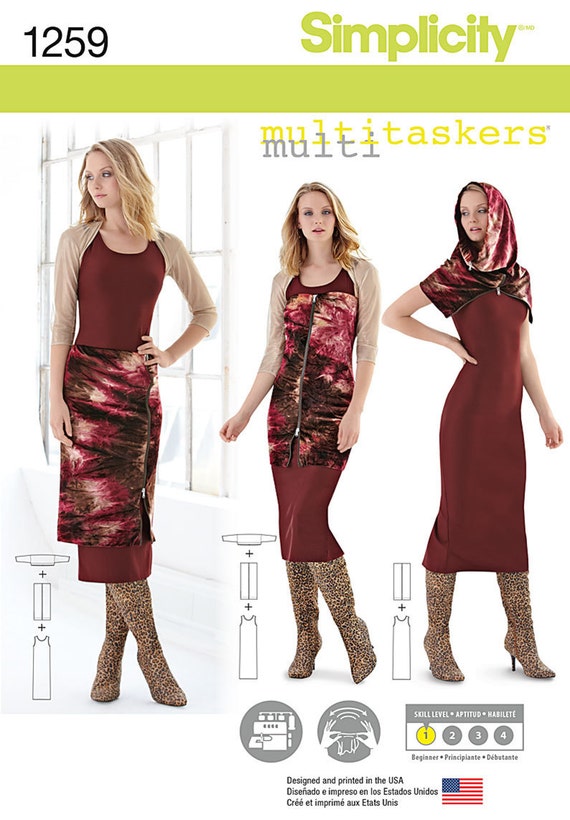SIMPLICITY PATTERN TANK TOP SARONG 24/" COLUMN /& SLOUCHY TOP SIZE XXS-XXL # 1257