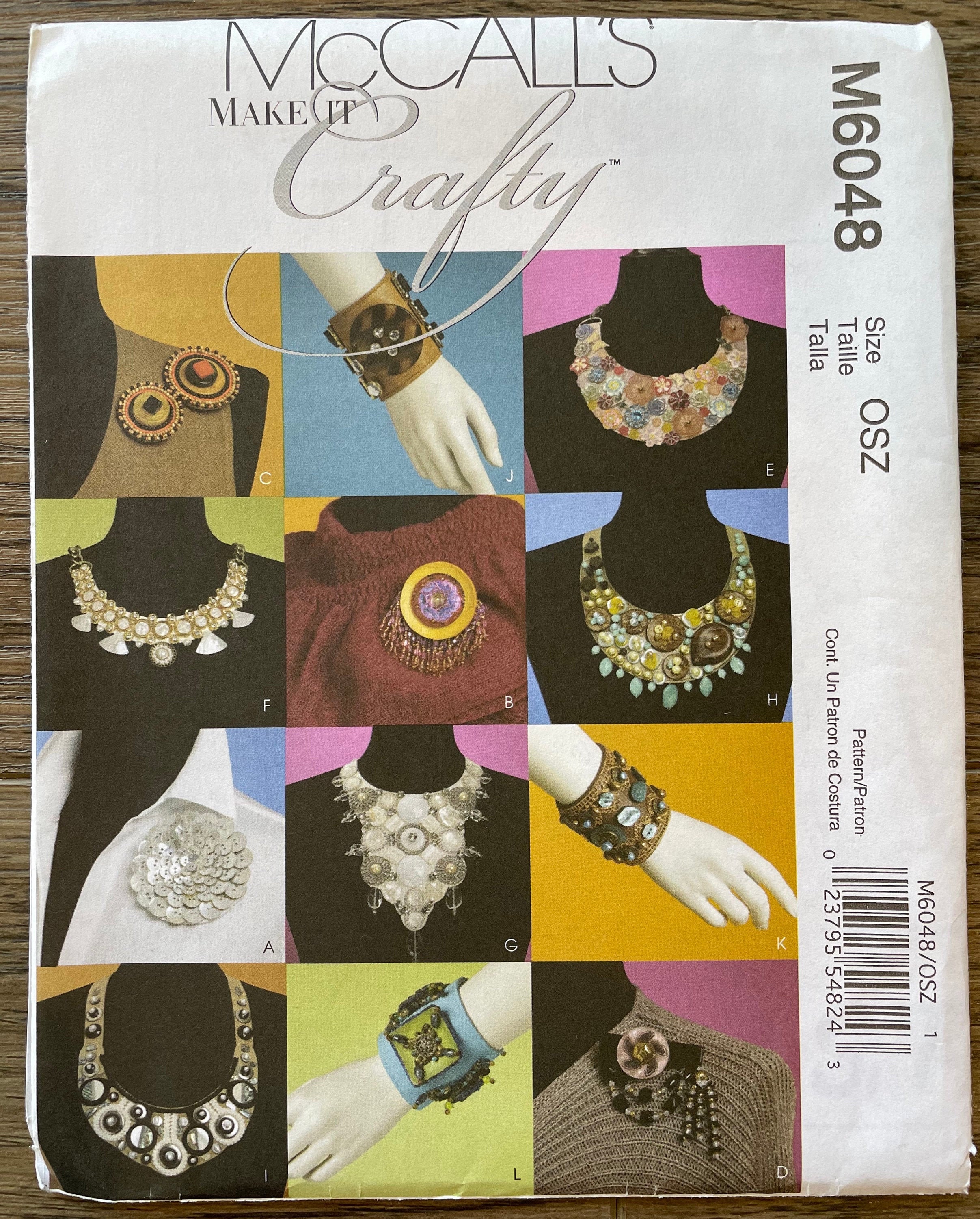 McCalls 6048 Necklaces Bracelets and Pins Uncut Sewing Pattern Make it Crafty