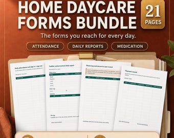 Formularpaket für die Tagespflege, ausfüllbares PDF, Tagesberichte, Anwesenheitsliste, Medikamentenprotokoll (Sofort-Download)