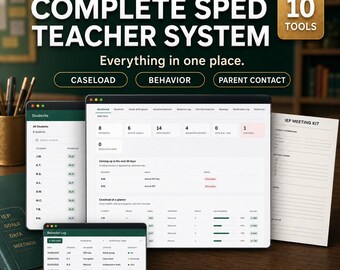 Special Education Teacher Bundle | IEP Caseload Tracker, Behavior Log, Meeting Prep (Digital Download)