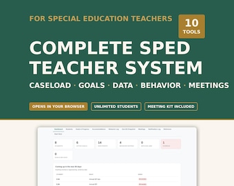 Special Education Teacher Bundle | IEP Caseload Tracker, Behavior Log, Meeting Prep (Digital Download)